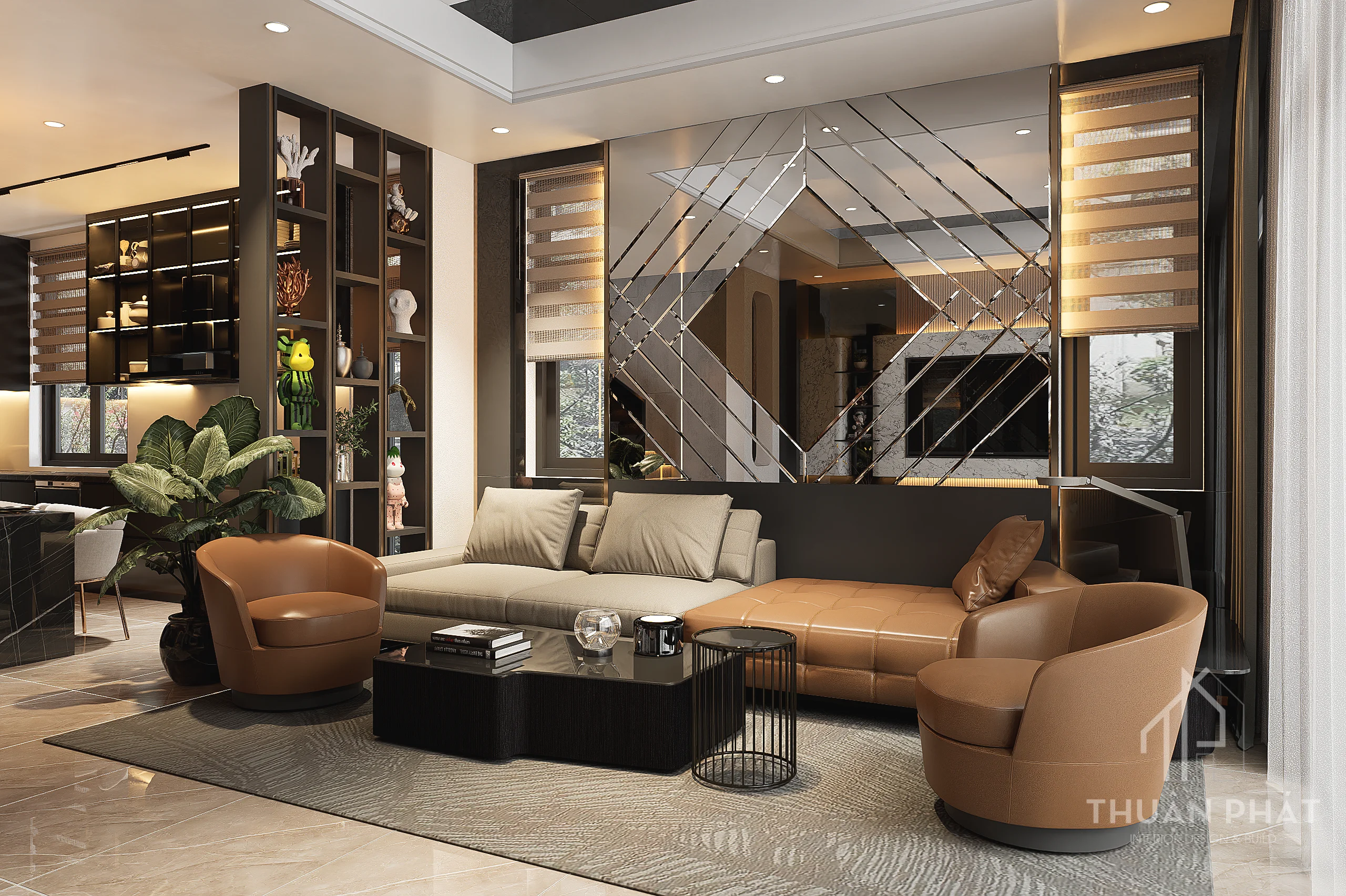 Mẫu Thiết Kế Nội Thất Nhà Phố 300m2 Sang Trọng Dĩ An
