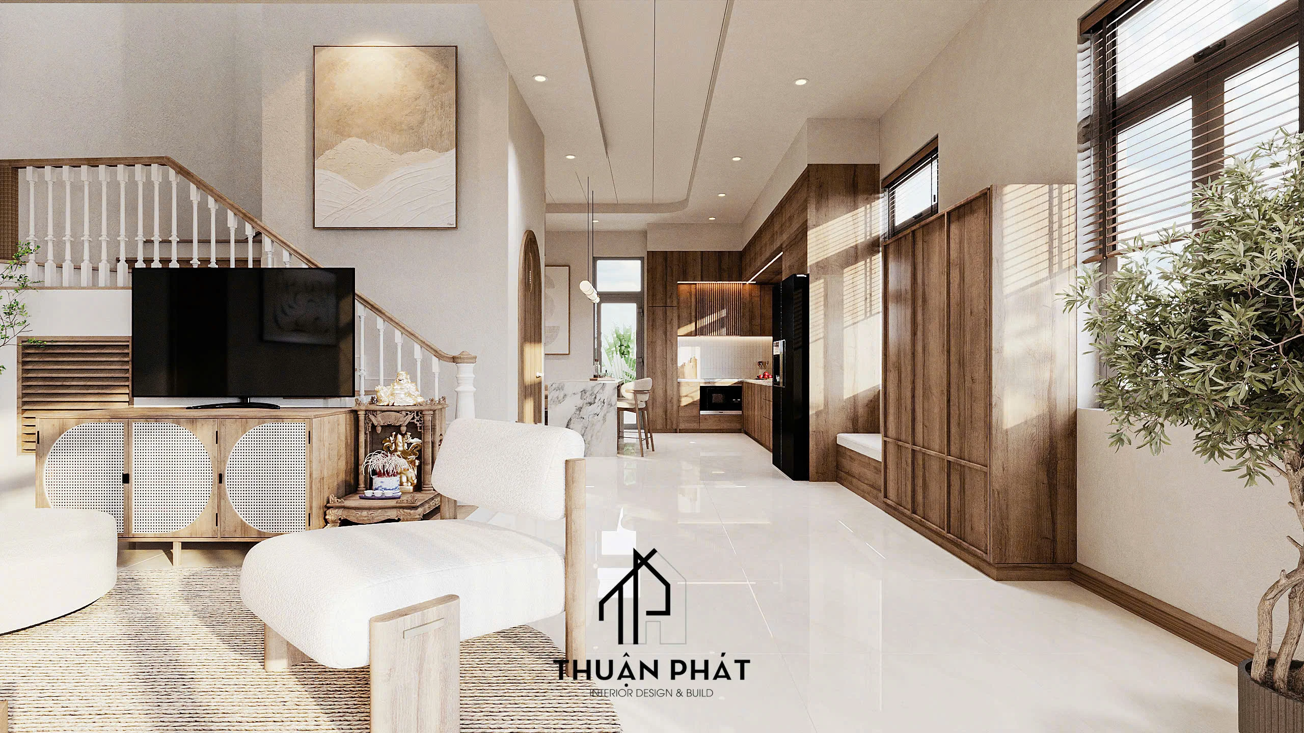 Nội Thất Japandi Warm Organic - Mẫu Thiết Kế Tinh Tế Từ Thuận Phát - Hình ảnh 5