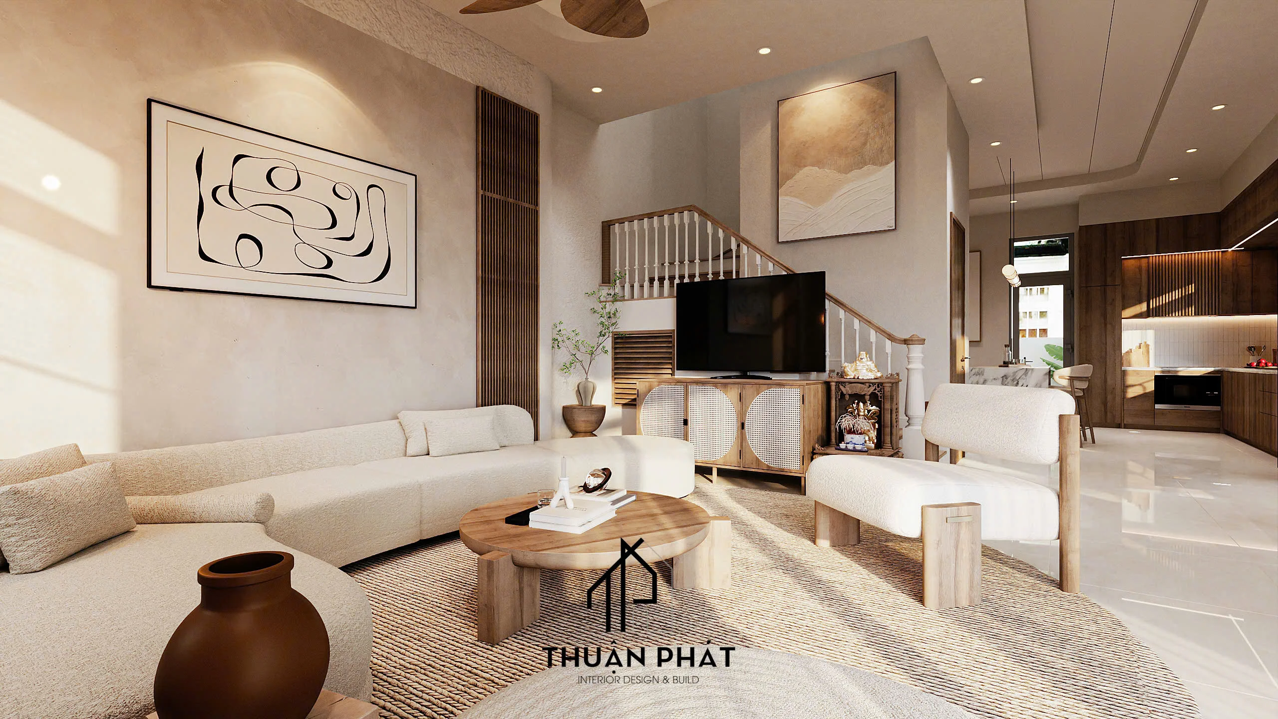 Nội Thất Japandi Warm Organic - Mẫu Thiết Kế Tinh Tế Từ Thuận Phát - Hình ảnh 2