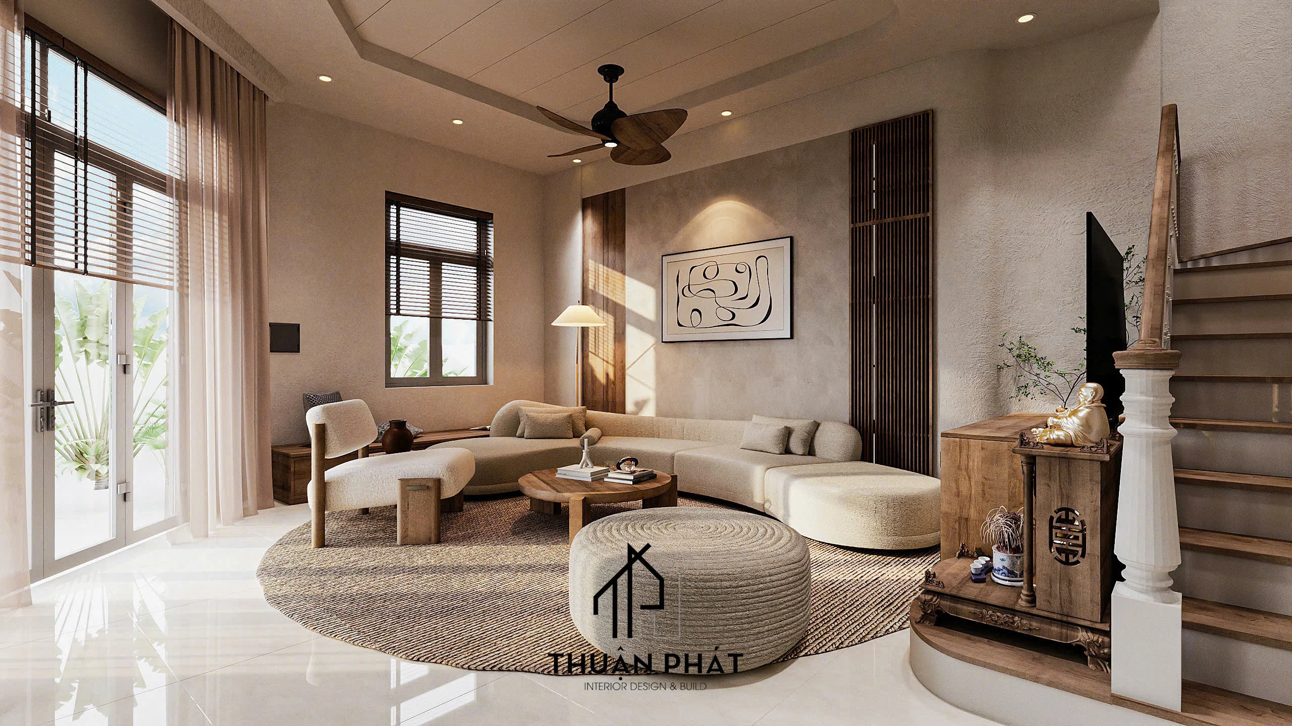 Nội Thất Japandi Warm Organic - Mẫu Thiết Kế Tinh Tế Từ Thuận Phát - Hình ảnh 1