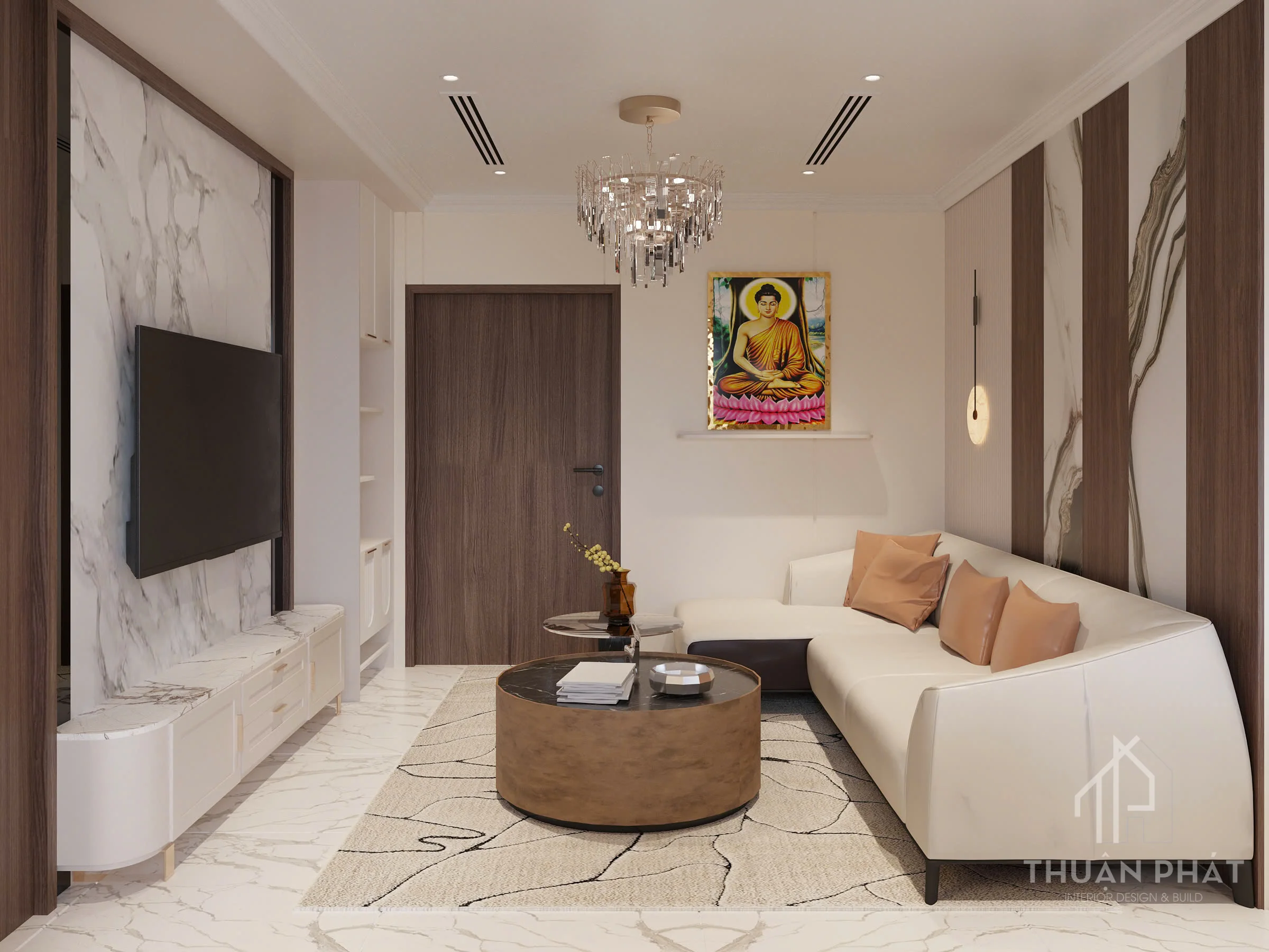 Thiết Kế Căn Hộ 105m2 Tại Q9 Phong Cách Modern Neoclassic Sang Trọng - Hình ảnh 4