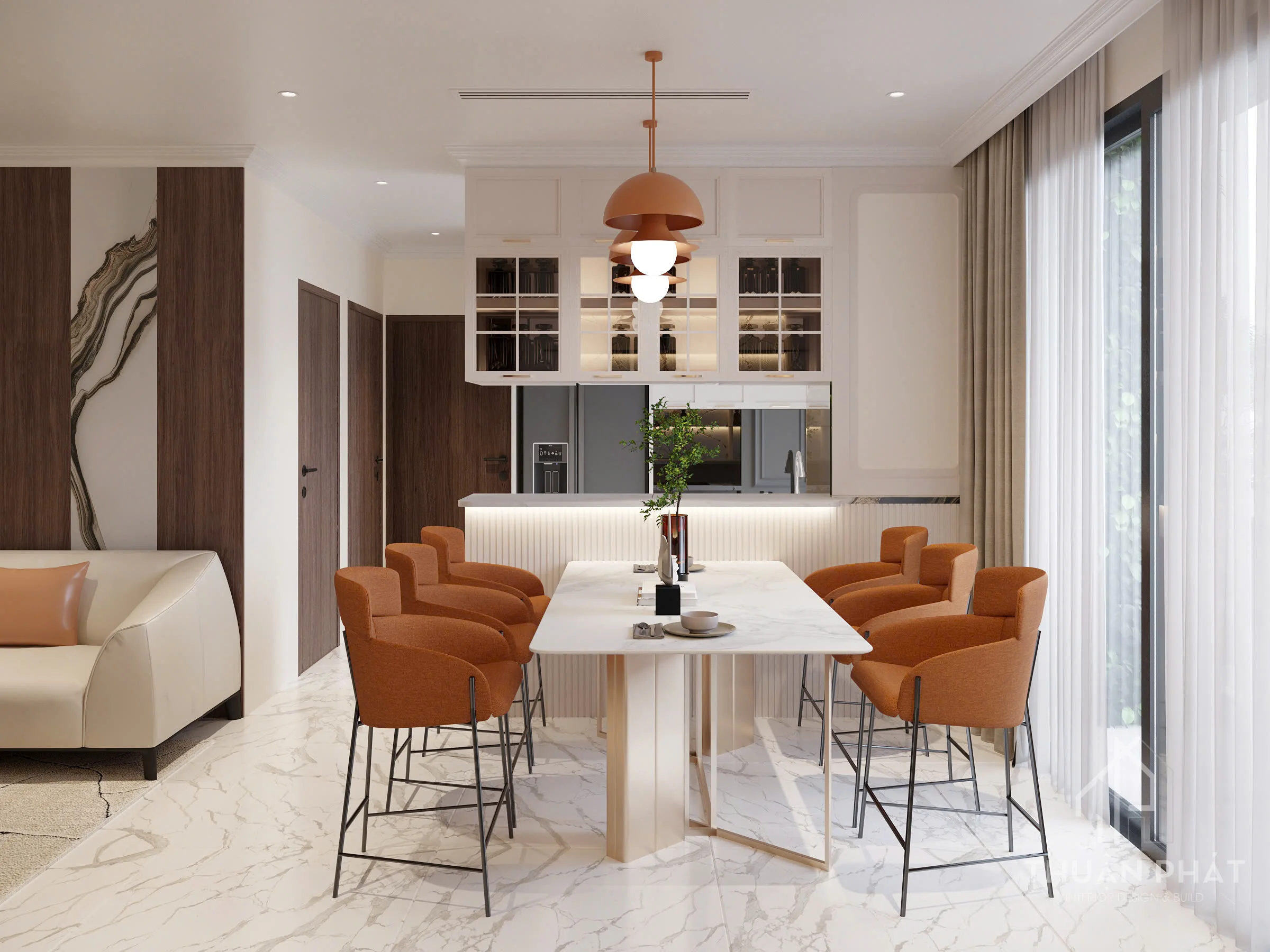 Thiết Kế Căn Hộ 105m2 Tại Q9 Phong Cách Modern Neoclassic Sang Trọng - Hình ảnh 7