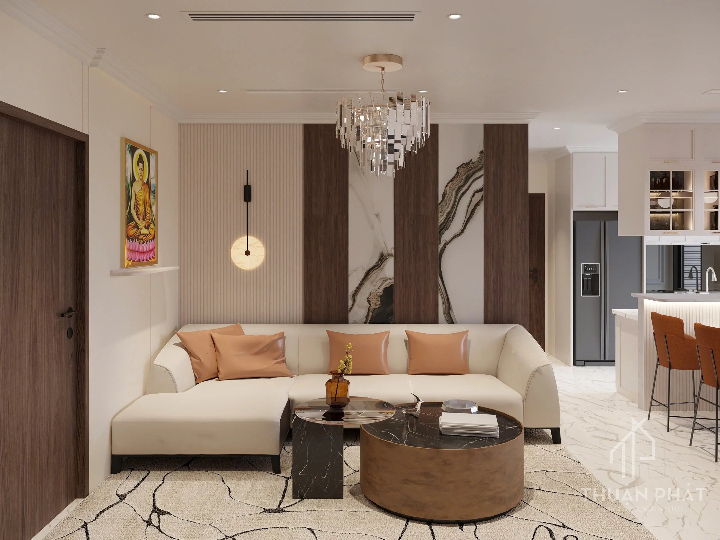 Thiết Kế Căn Hộ 105m2 Tại Q9 Phong Cách Modern Neoclassic Sang Trọng - Hình ảnh 2