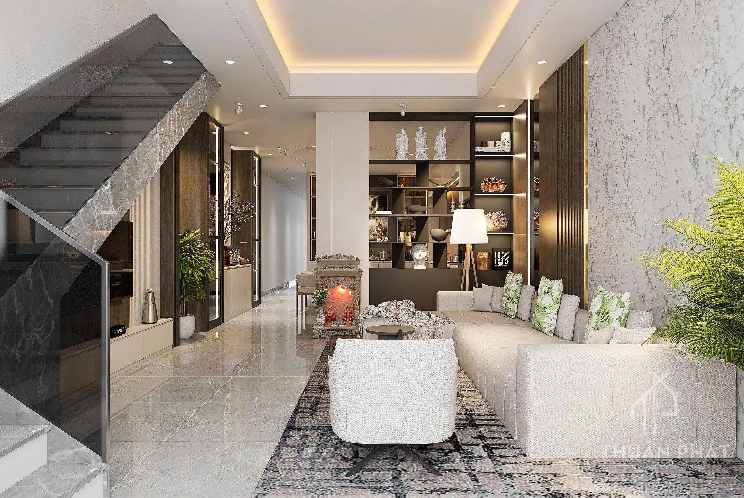 Thiết Kế Nội Thất Bình Dương 210m2 Sang Trọng - Nhà Chị Trang - Hình ảnh 9