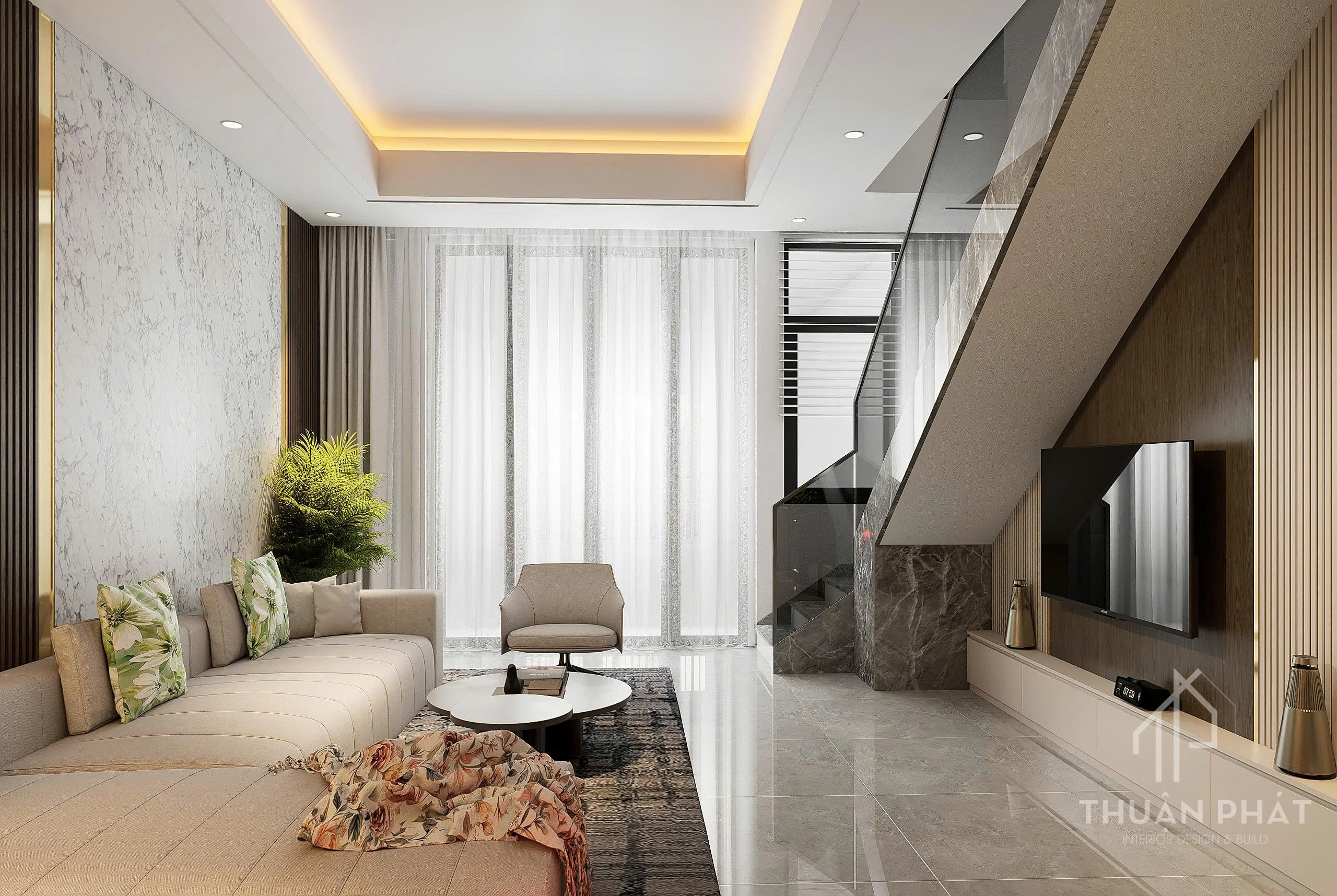 Thiết Kế Nội Thất Bình Dương 210m2 Sang Trọng - Nhà Chị Trang - Hình ảnh 6
