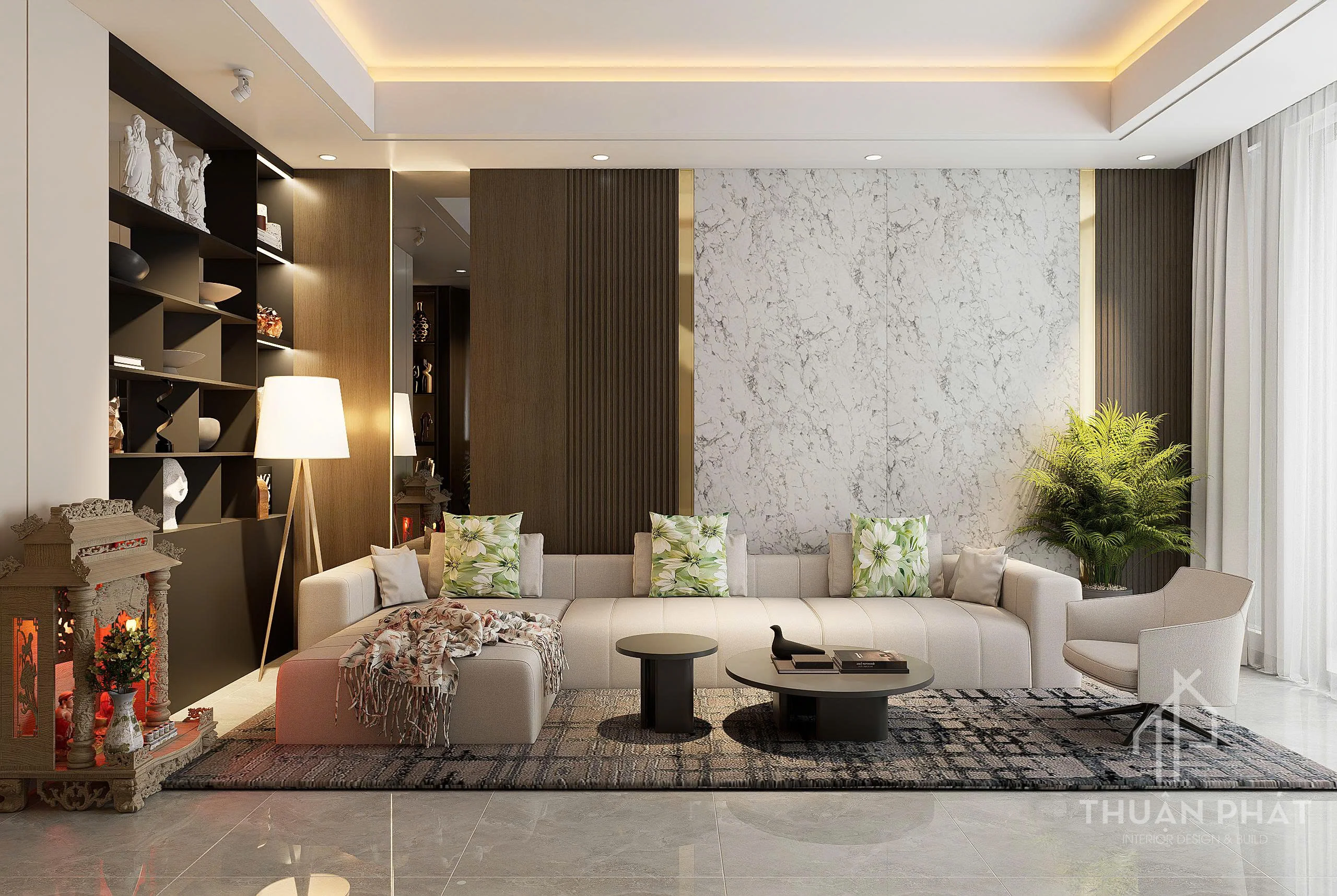 Thiết Kế Nội Thất Bình Dương 210m2 Sang Trọng - Nhà Chị Trang - Hình ảnh 7