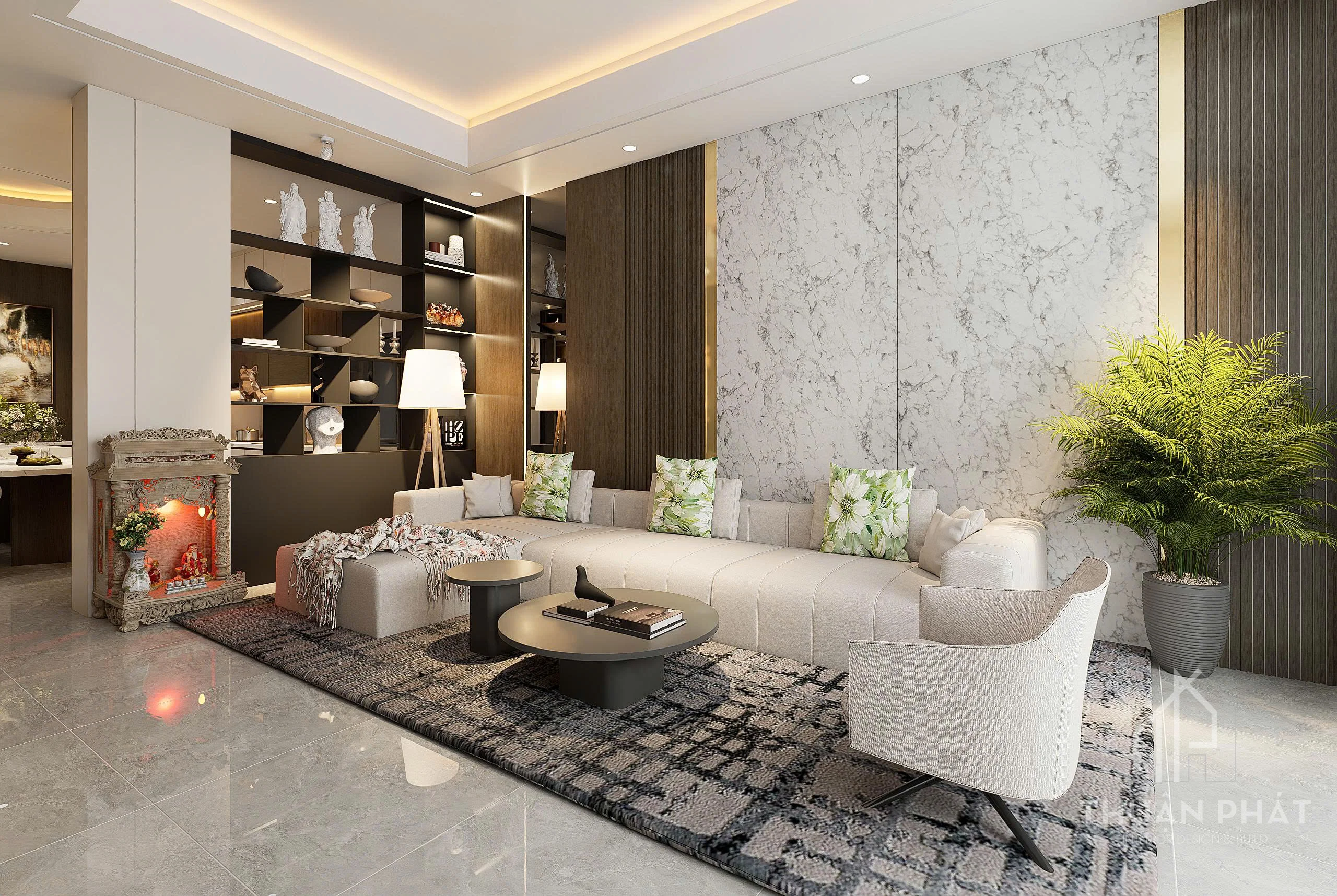 Thiết Kế Nội Thất Bình Dương 210m2 Sang Trọng - Nhà Chị Trang - Hình ảnh 4