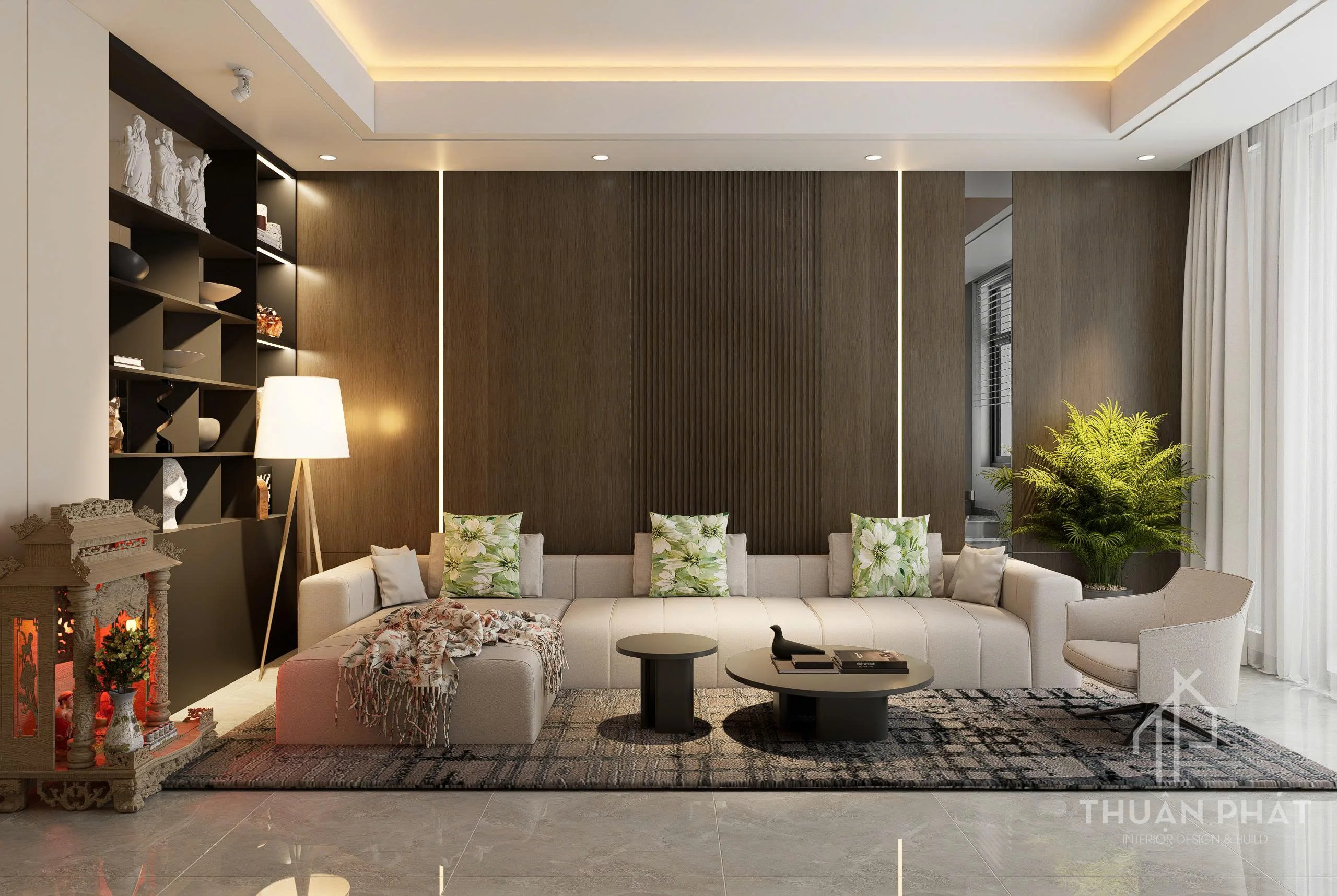 Thiết Kế Nội Thất Bình Dương 210m2 Sang Trọng - Nhà Chị Trang - Hình ảnh 1