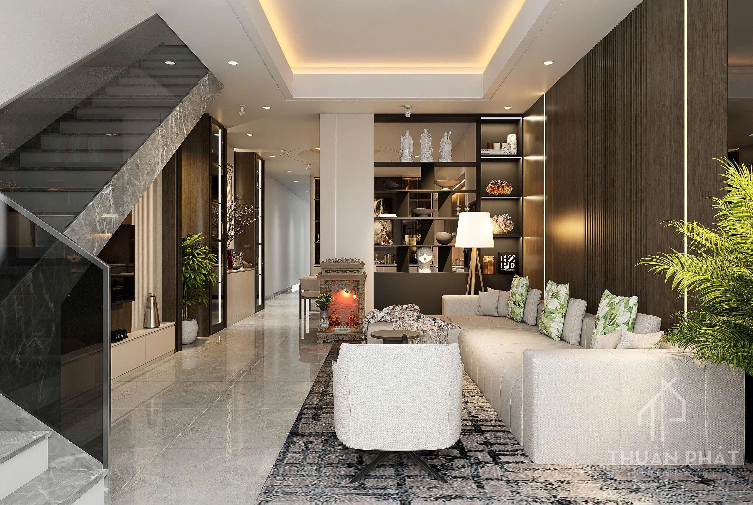 Thiết Kế Nội Thất Bình Dương 210m2 Sang Trọng - Nhà Chị Trang - Hình ảnh 2