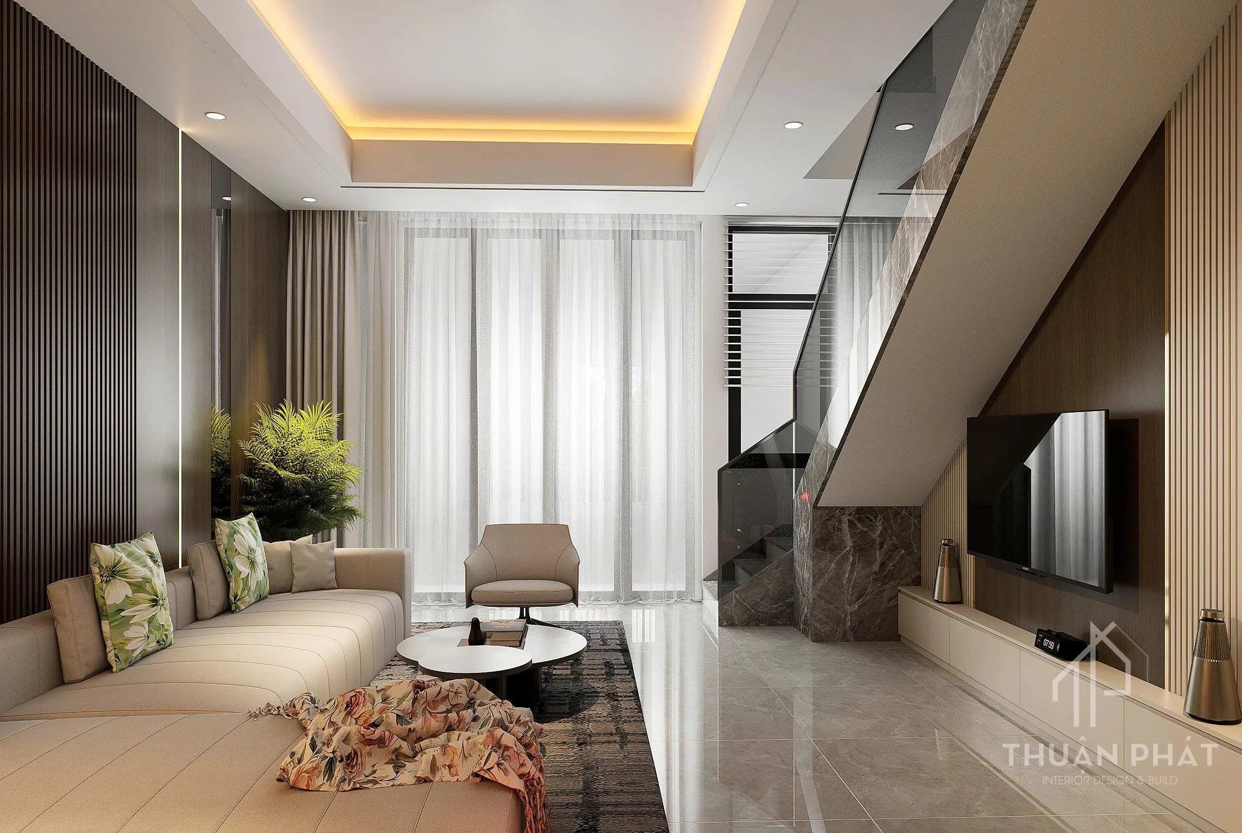 Thiết Kế Nội Thất Bình Dương 210m2 Sang Trọng - Nhà Chị Trang - Hình ảnh 3